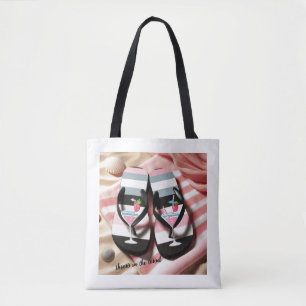 Bolso De Tela Toalla de playa de chanclas a rayas