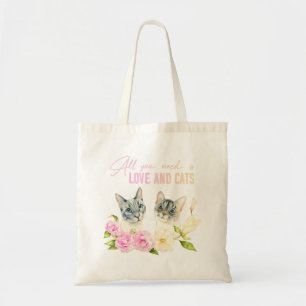 Bolso De Tela Toda lo que usted necesita es acuarela del amor y