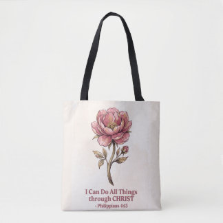 Bolso De Tela Todas las cosas por medio de Cristo