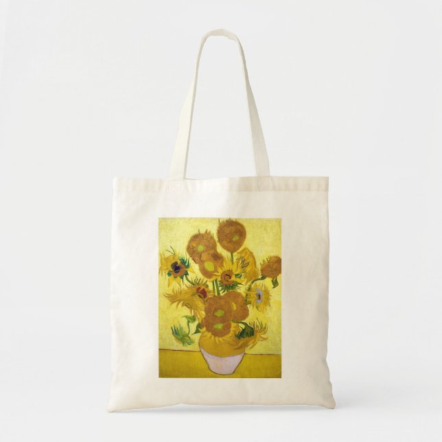 Bolso De Tela Todavía vida - florero con quince girasoles Van (Frente)