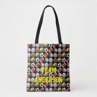 Bolso De Tela Todo el nombre del equipo de las bolas de los