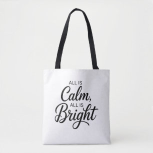 Bolso De Tela Todo está tranquilo, todo está brillante Navidad 