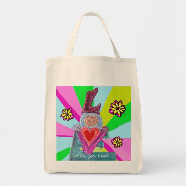 Bolso De Tela Todo lo que necesitas….Comparte el amor   (Frente)