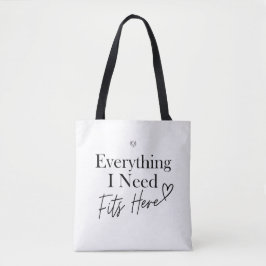Bolso De Tela Todo lo que Necesito Cabe Aquí