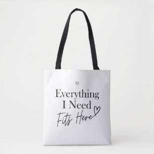 Bolso De Tela Todo lo que Necesito Cabe Aquí
