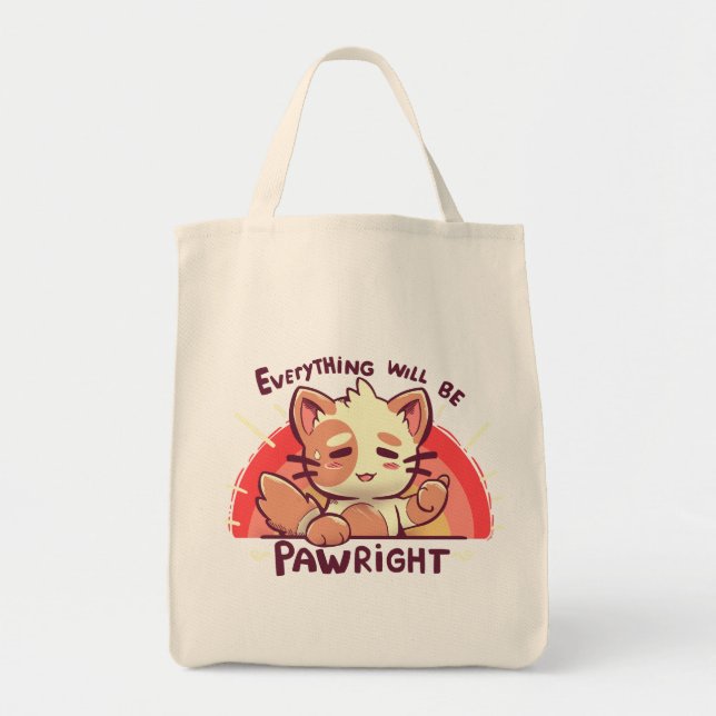 Bolso De Tela Todo será PAWright  (Frente)