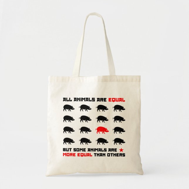 Bolso De Tela Todos los animales son iguales a 2 (Frente)