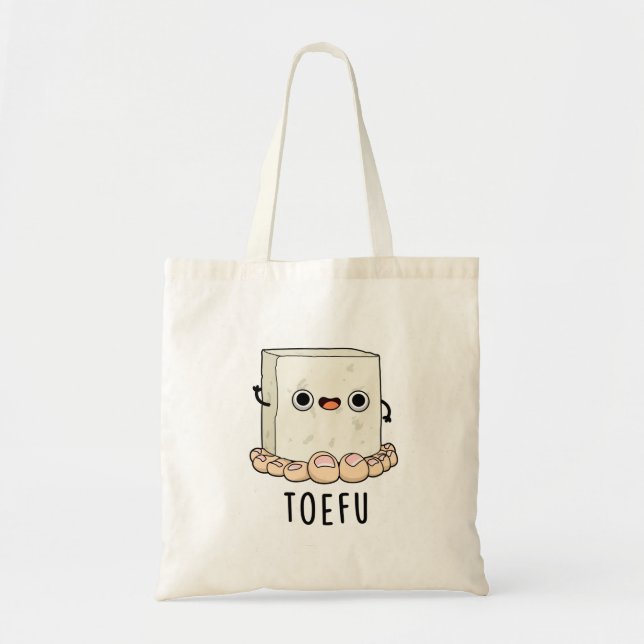 Bolso De Tela Toe-fu Funny Tofu Pun (Frente)