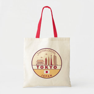 Bolso De Tela Tokyo Japan City Skyline Emblem