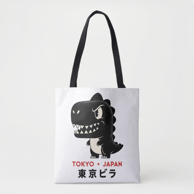 BOLSO DE TELA TOKYO JAPAN GODZILLA TOTE BAGS (Anverso)