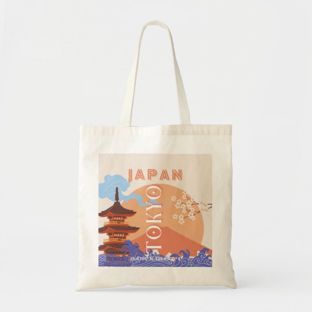 Bolso De Tela Tokyo Japan Travel Art (Frente)
