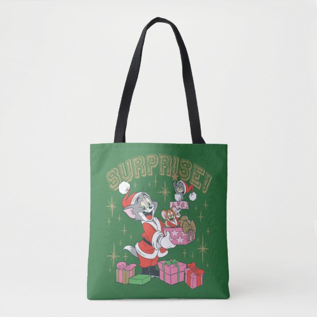 Bolso De Tela Tom, Jerry y Nibbles Holiday Surprise (Anverso)