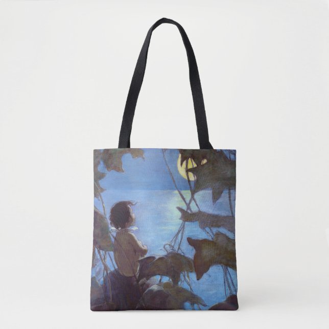 Bolso De Tela Tom viendo la luna, Jessie Willcox Smith (Anverso)