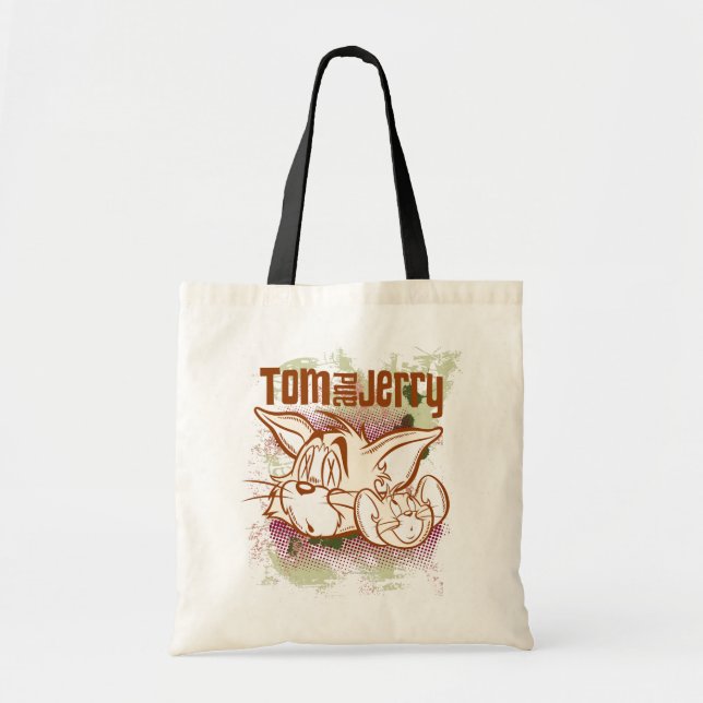 Bolso De Tela Tom y Jerry Brown y Green (Frente)