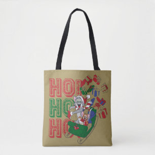 Bolso De Tela Tom y Jerry entregando regalos en un suspiro