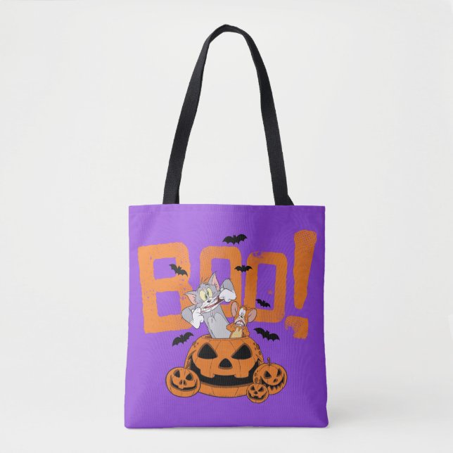 Bolso De Tela Tom y Jerry | Feliz Boo de Halloween (Anverso)