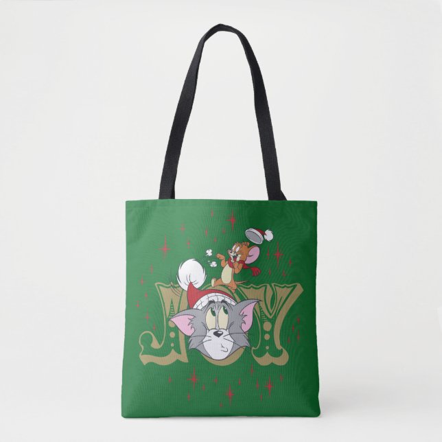 Bolso De Tela Tom y Jerry Holiday Joy (Anverso)