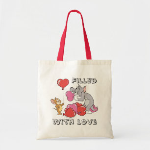 Bolso De Tela Tom y Jerry inflan globos cardíacos de San Valentí