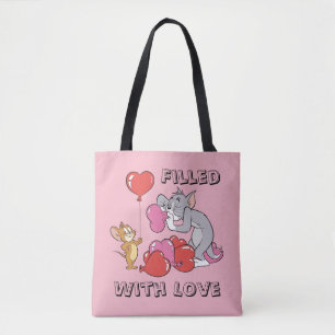 Bolso De Tela Tom y Jerry inflan globos cardíacos de San Valentí