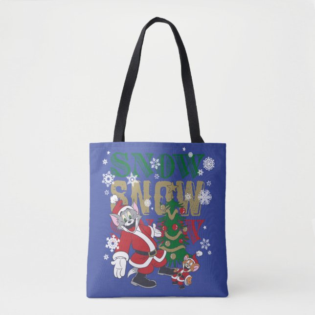 Bolso De Tela Tom y Jerry Santas Del Árbol (Anverso)