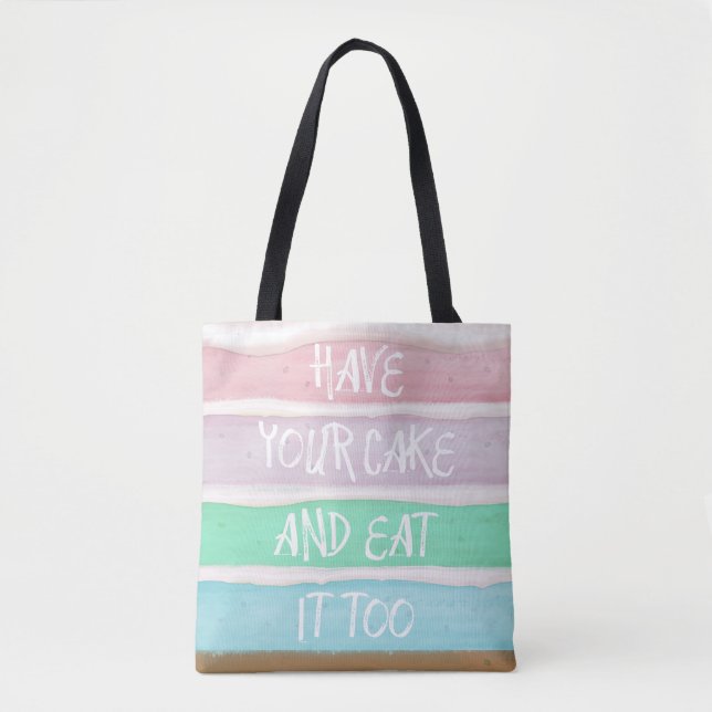 Bolso De Tela Toma tu pastel (Anverso)