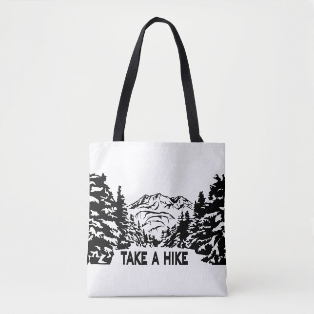 Bolso De Tela Toma una cita de Hike en el paisaje de montaña mon (Anverso)