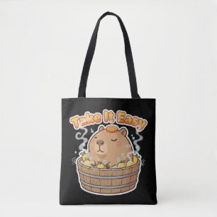 Bolso De Tela Tómalo con calma lindo carpincho   Animal divertid