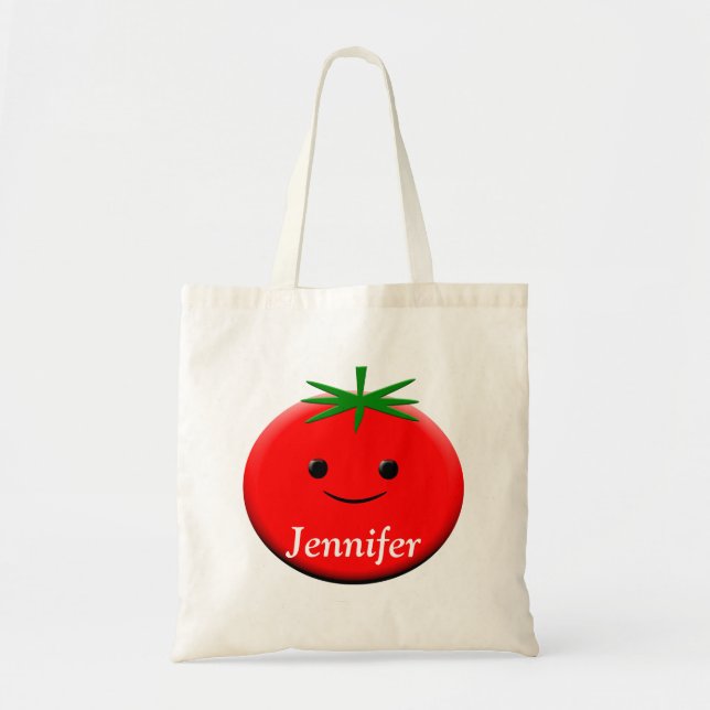 Bolso De Tela Tomate Rojo (Frente)