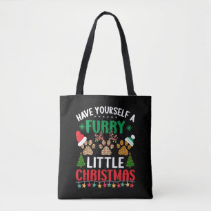 Bolso De Tela tómate un navidad peludo