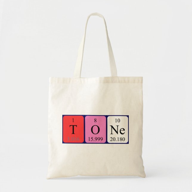 Bolso De Tela Tone nombre de tabla periódica tote bag (Frente)