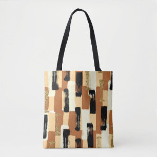 Bolso De Tela Tono de la Tierra Moderno Resumen Pincel Abstracto