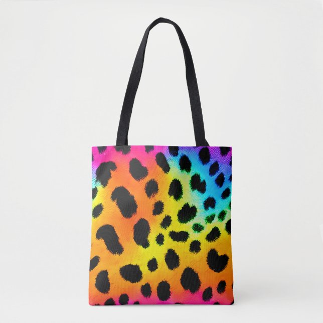 Bolso De Tela Tonos arcoiris chitas sin mar (Anverso)