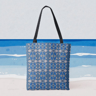 Bolso De Tela Tonos de azul y beige boho
