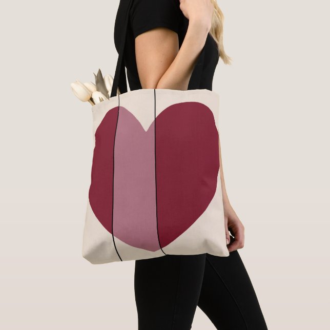 Bolso De Tela Tonos de Corazón Rojo (Detalle)