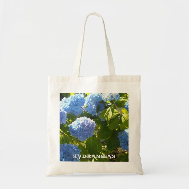 Bolso De Tela Tonos de Hydrangeas Azules (Frente)