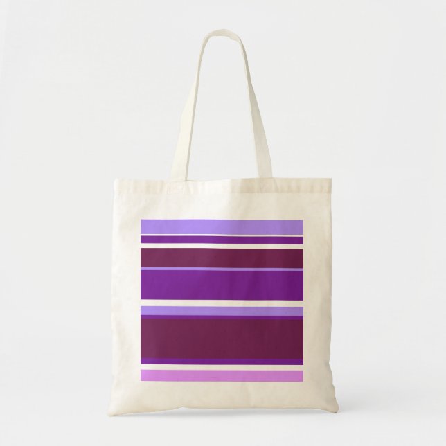 Bolso De Tela Tonos de rayas violetas (Frente)