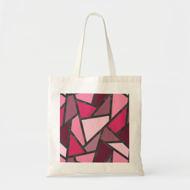 Bolso De Tela Tonos de vidrio tintado rosa (Frente)