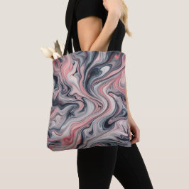 Bolso De Tela Tonos Giratorios de Rosa, Gris y Blanco