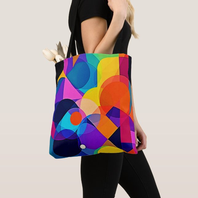 Bolso De Tela Tonos superpuestos: Fusión abstracta (Detalle)