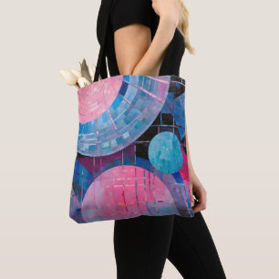 Bolso De Tela Tonos sutiles azul y rosa en resumen
