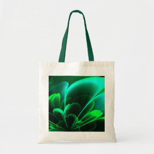 Bolso De Tela Tonos verdes flor estilizada mitad Corolla