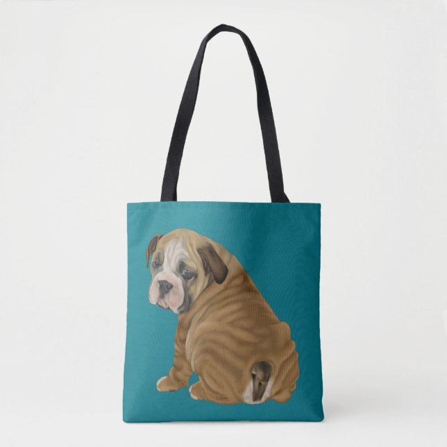 Bolso De Tela Tonto Bulldog inglés (Anverso)