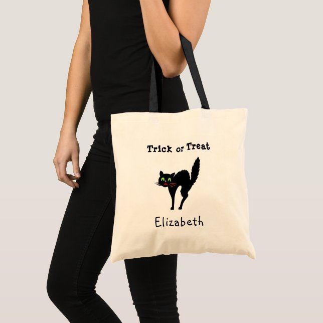 Bolso De Tela Tonto trato personalizado de Halloween para niños  (Anverso (producto))