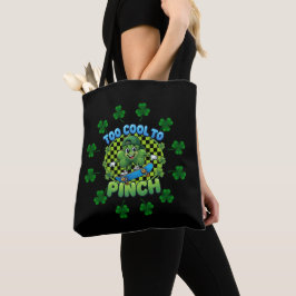 Bolso De Tela Too Cool to Pinch Skateboard Shamrock St. Patricks