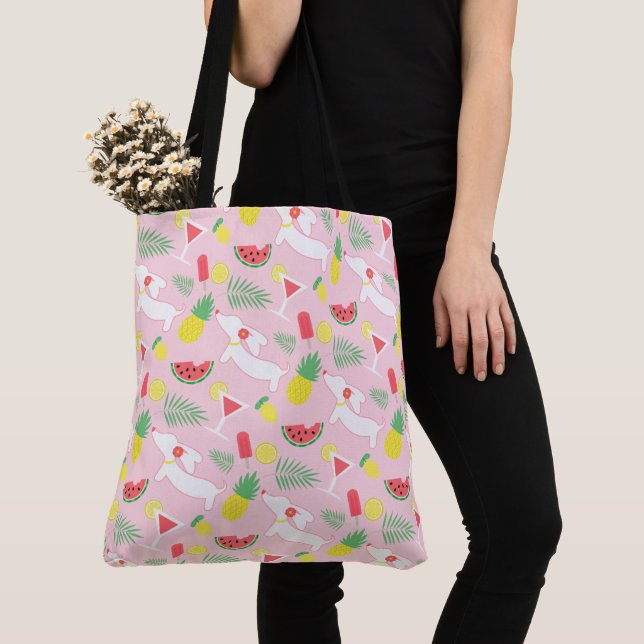 Bolso De Tela Tootie Fruity Dachshund Cutie Beach Bag Doxie (Detalle)