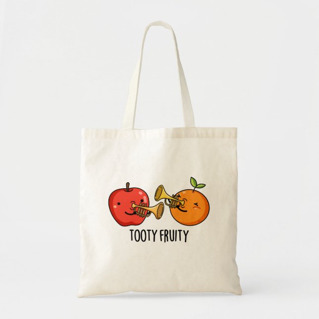 Bolso De Tela Tooty Fruity Funny Fruit Músico Pun (Frente)