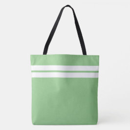 Bolso De Tela Top Blanco Deportivo con Rayas de Carreras sobre V