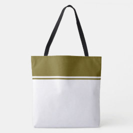 Bolso De Tela Top Chic Oliva Dorado con Rayas de Carreras en Bla