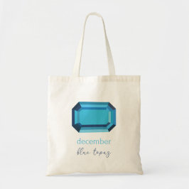Bolso De Tela Topacio Azul de Birthstone Diciembre