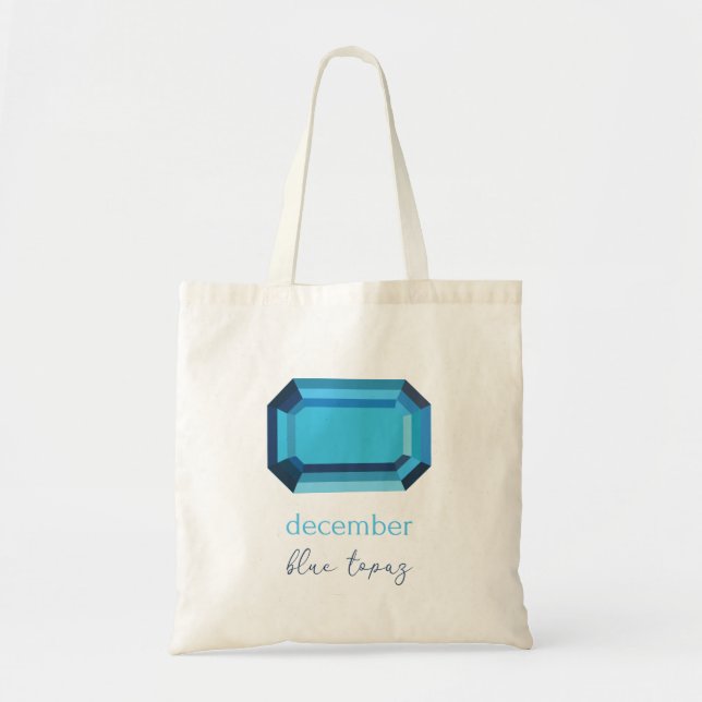 Bolso De Tela Topacio Azul de Birthstone Diciembre (Frente)